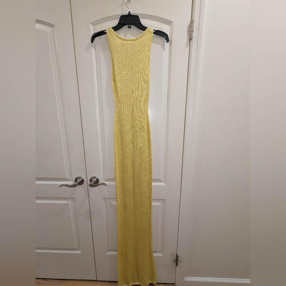 BB3. NWT ASTA RESORT NATALIA DRESS - CHARTREUSE SEQUIN - Picture 7 of 9
